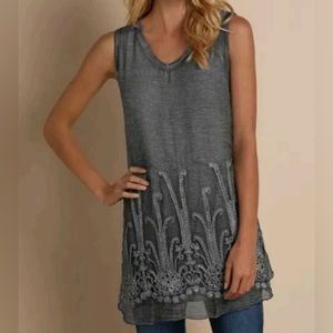 Soft Surroundings Silk Romance Sleeveless
Sequin Tunic Blouse